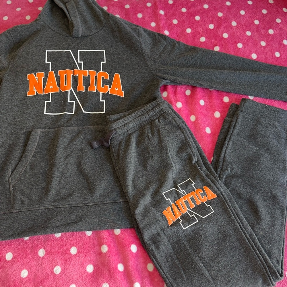 Kids Nautica Grey/Orange Sweatsuit